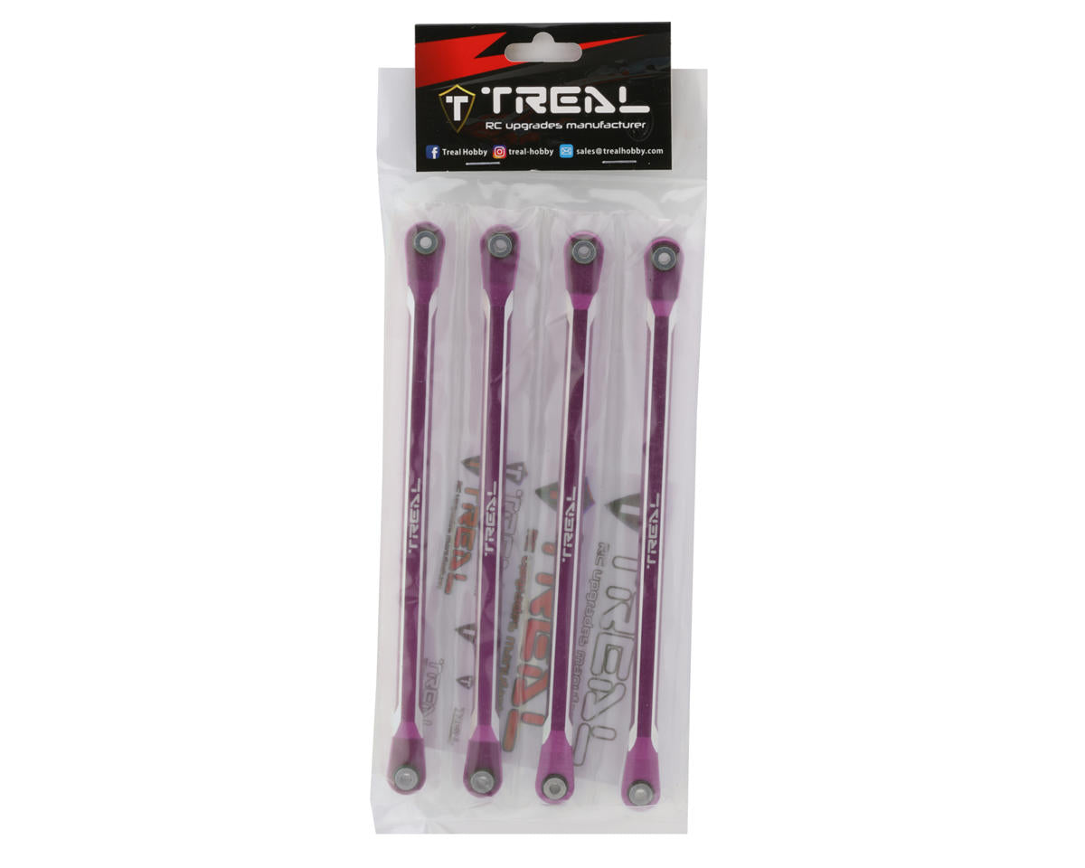Treal Hobby SCX6 Aluminum Lower Links Set (Purple) (Std Length) (4)