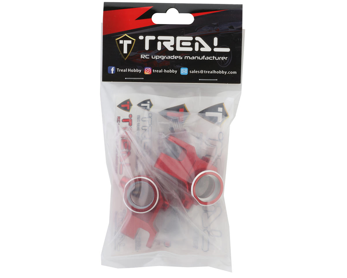 Treal Hobby Aluminum Steering Knuckles for Traxxas Sledge (Red) (2)