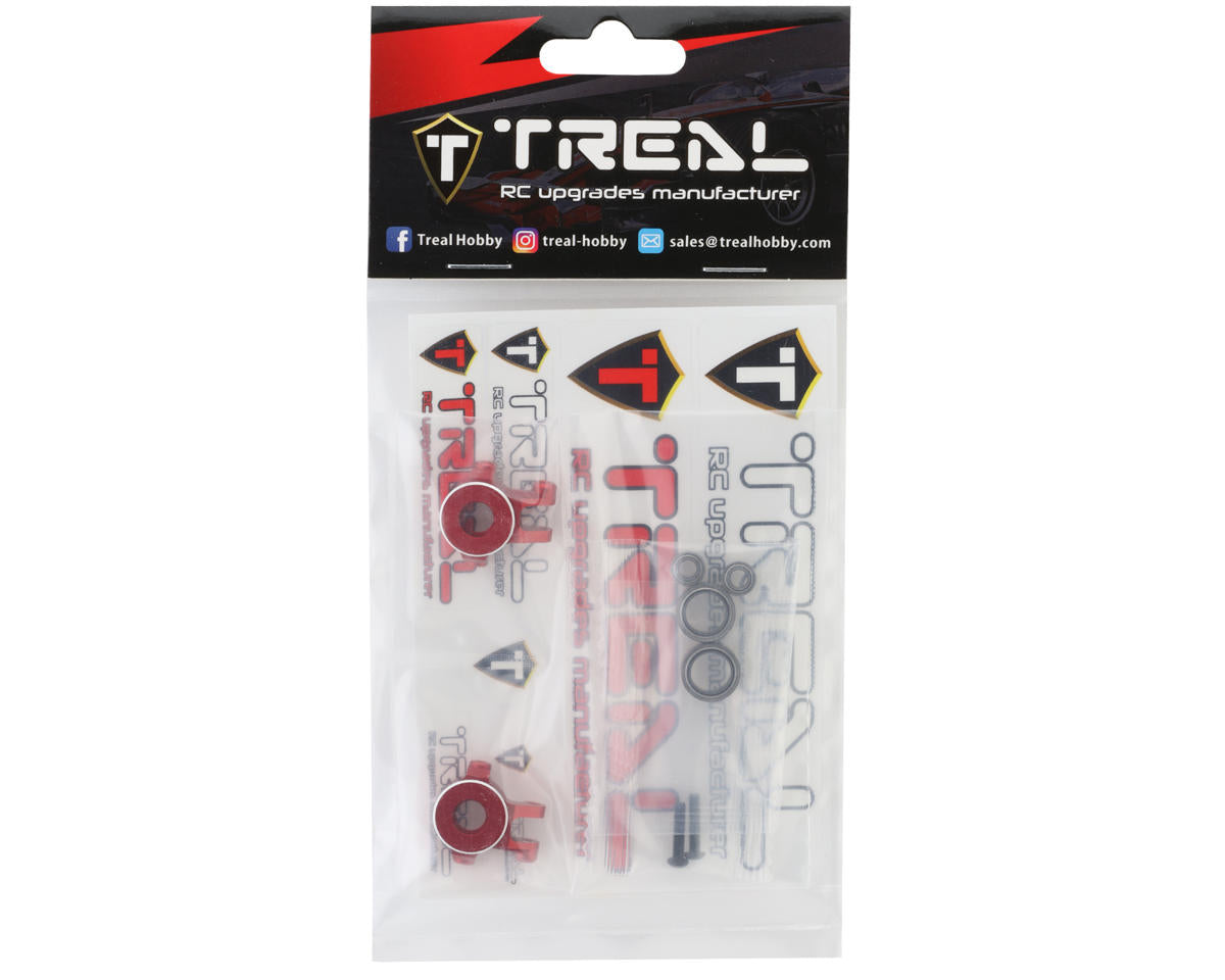 Treal Hobby Aluminum Front Steering Knuckles for Traxxas TRX-4M (Red) (2)