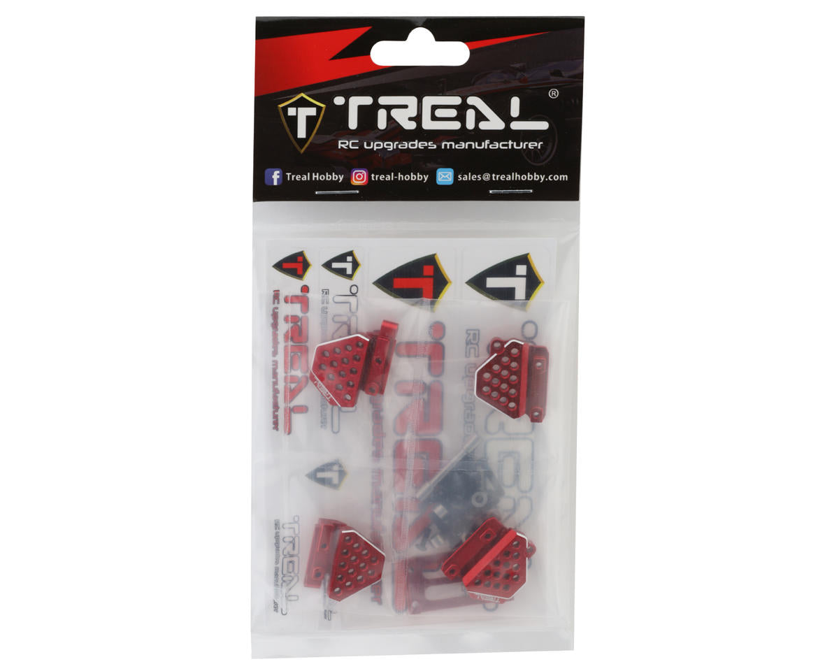 Treal Hobby Aluminum Shock Mounts Set for Traxxas TRX-4M (Red)