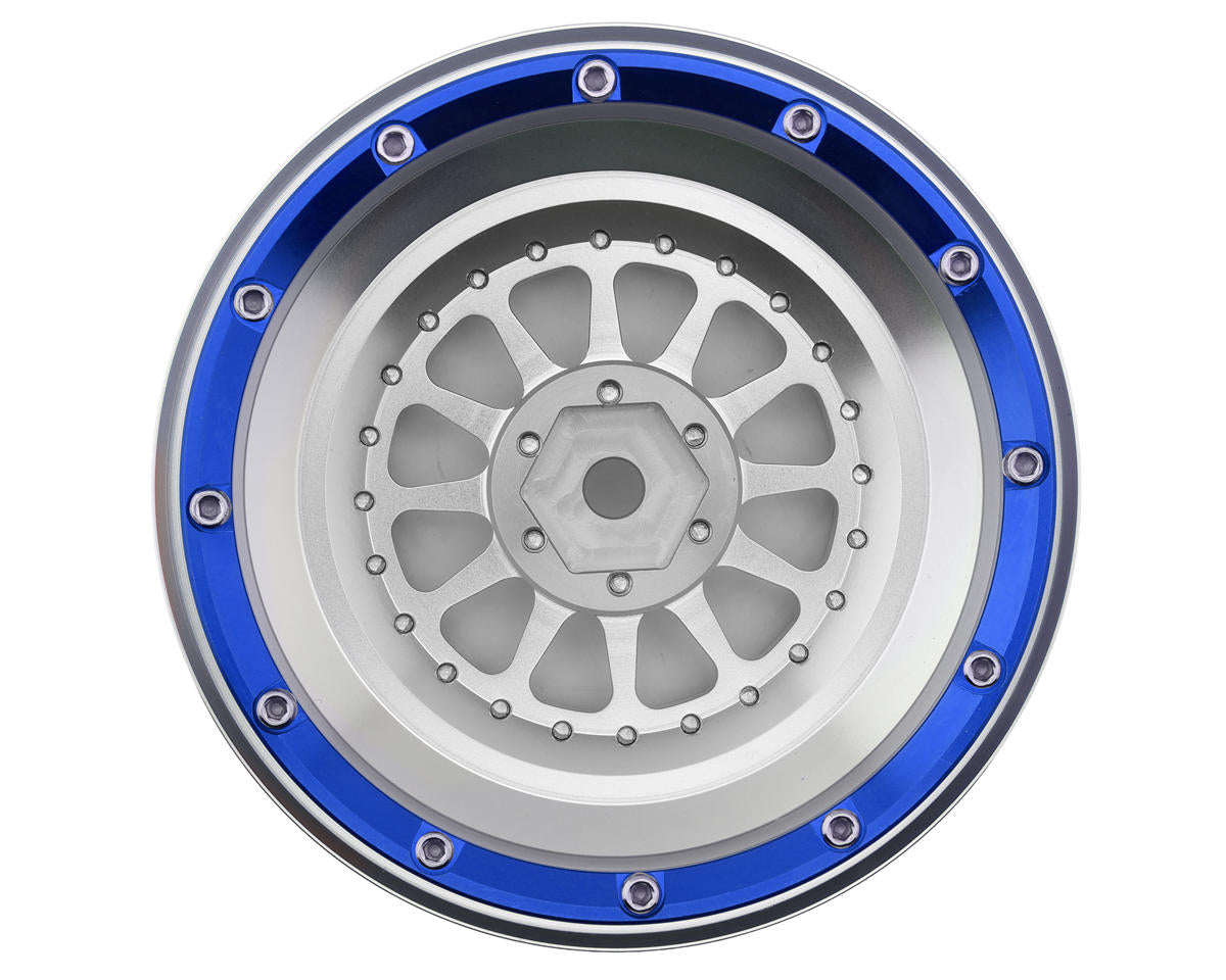 Treal Hobby Type B Aluminum Beadlock Wheels for Traxxas® UDR® (Blue/Silver) (2)