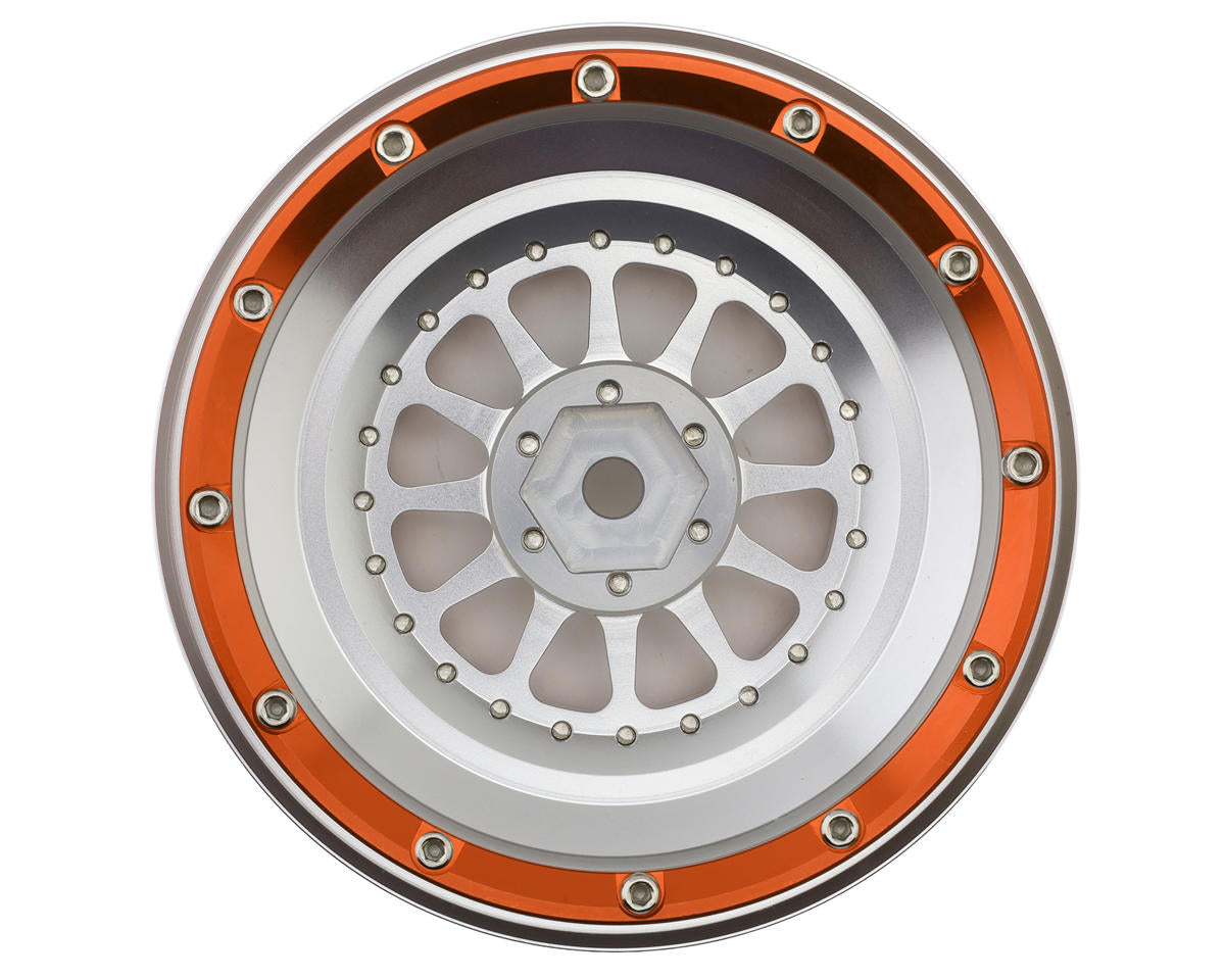 Treal Hobby Type B Aluminum Beadlock Wheels for Traxxas® UDR® (Orange/Silver)