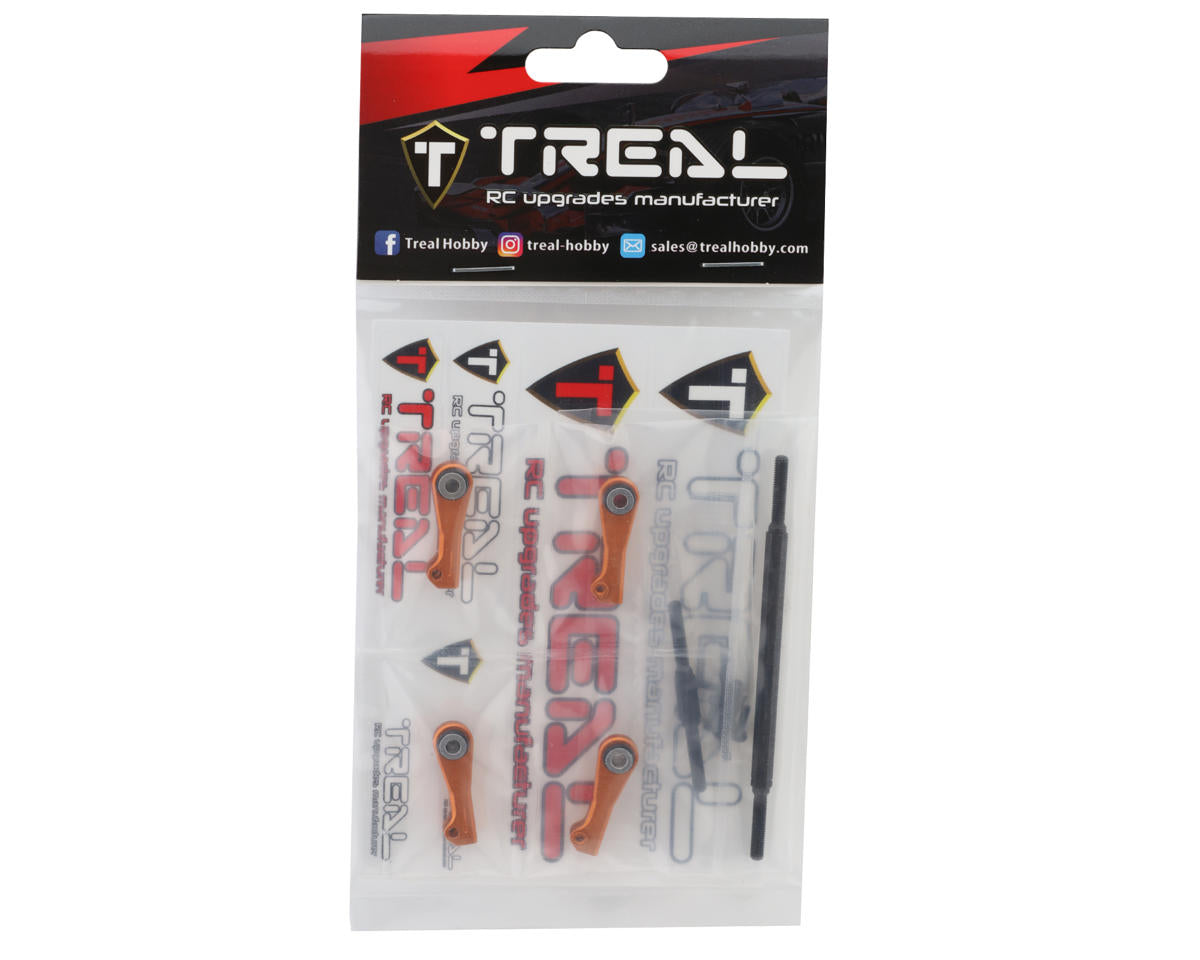 Treal Hobby Axial UTB18 Adjustable Steering Link Tie Rod Set (Orange)