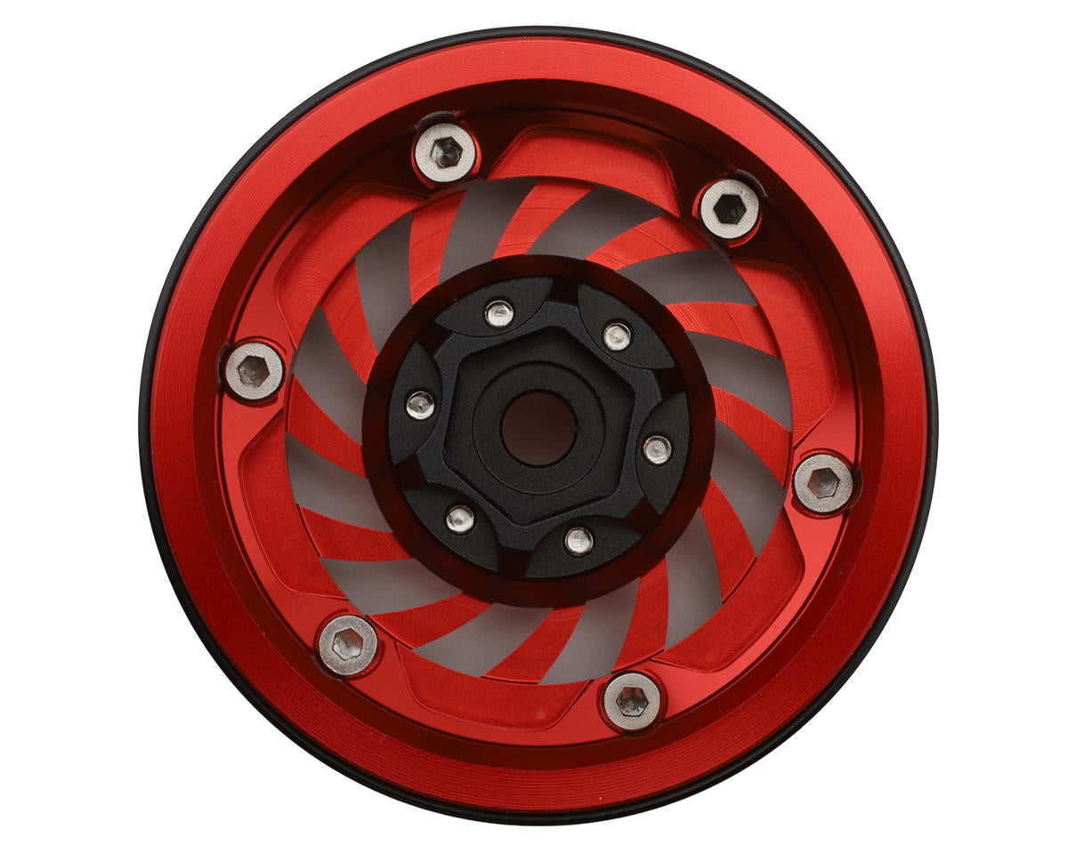 Treal Hobby Cyclone 1.9" Aluminum Beadlock Wheels (Red) (4) (122.5g)