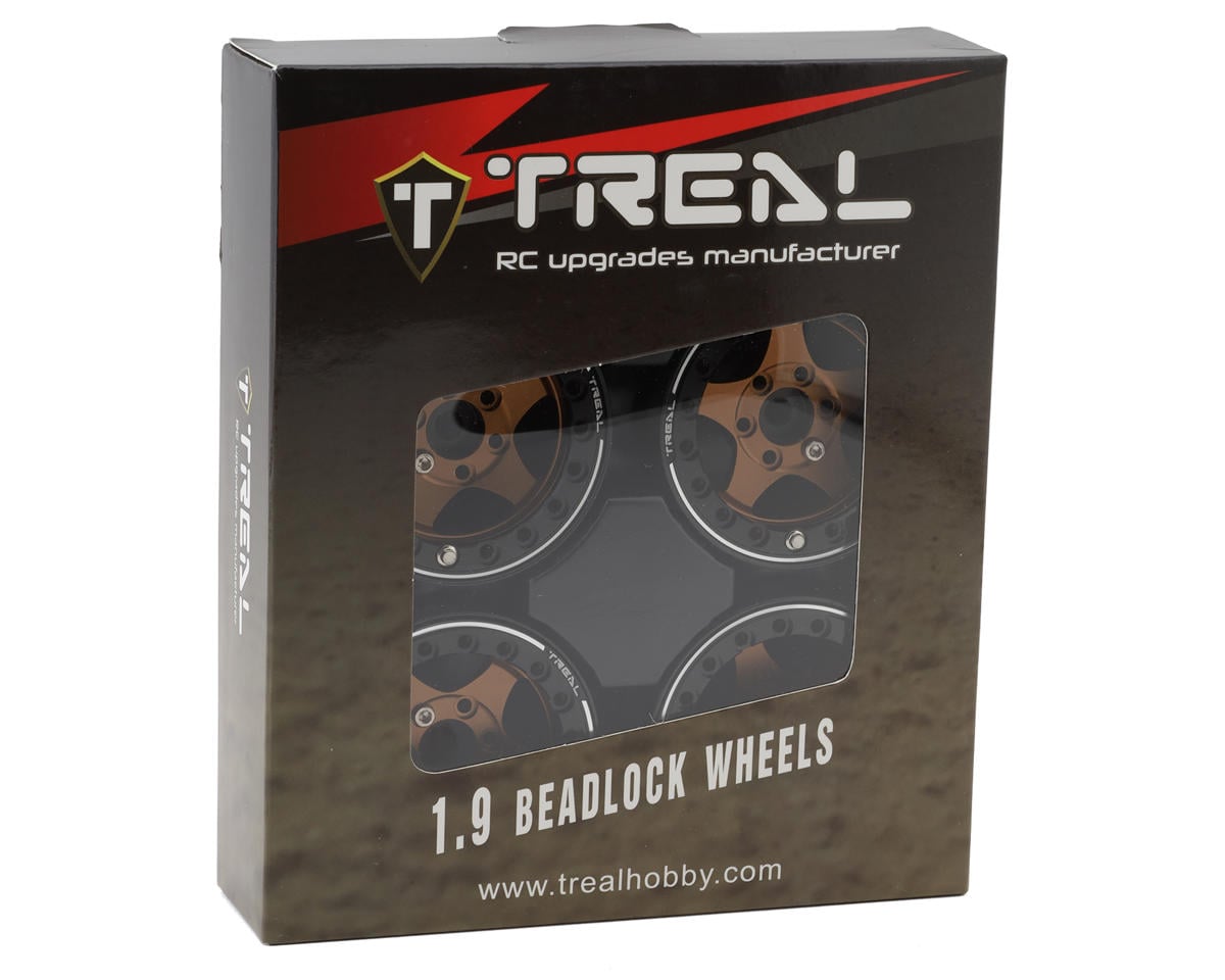 Treal Hobby 1.9" Type E Classic 5-Spoke Beadlock Wheels (Bronze/Black) (4)