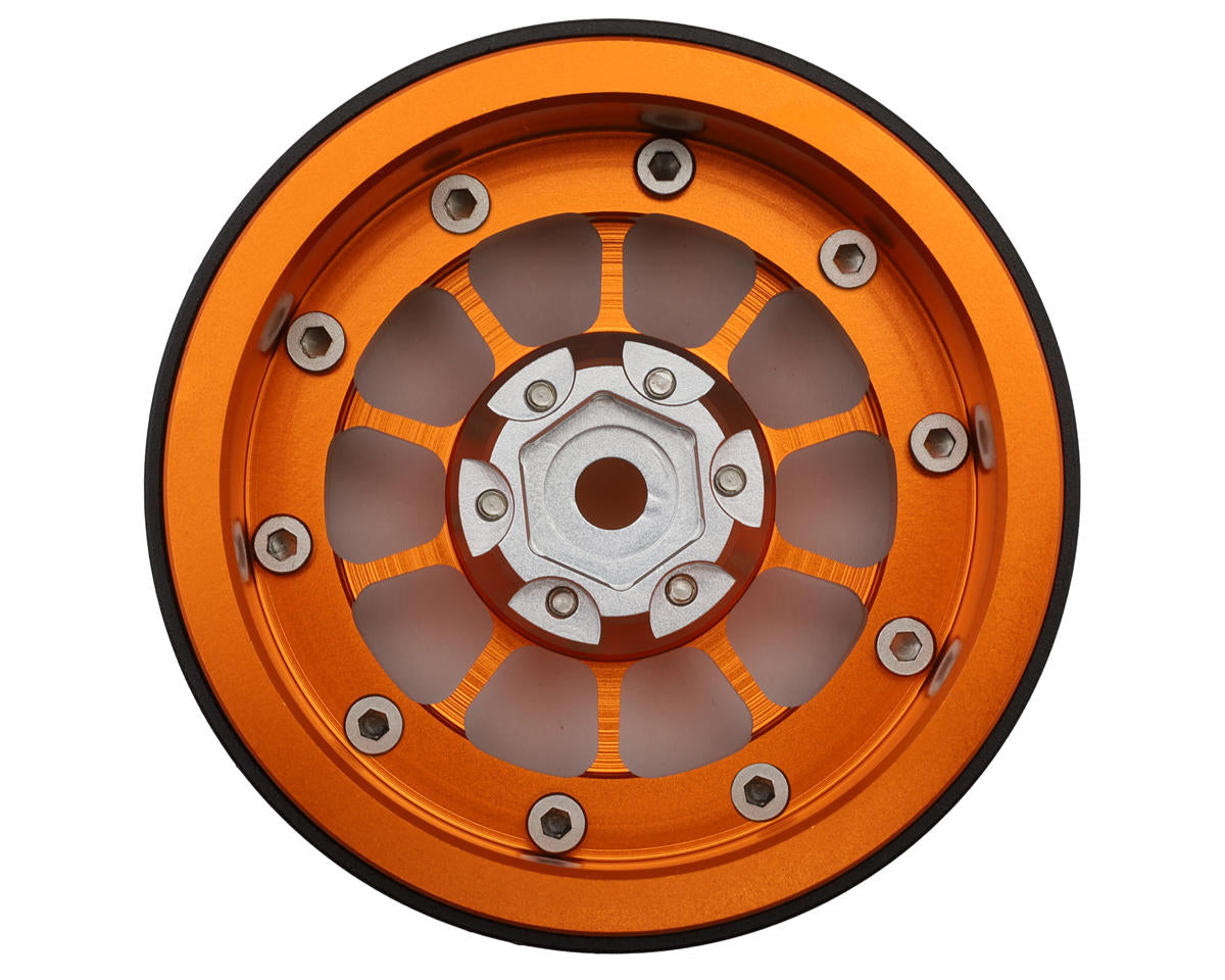 Treal Hobby 2.2" Type-A Aluminum 1/10 Rock Crawler Beadlock Wheels (Orange)