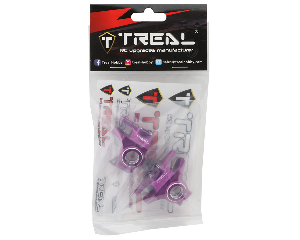 Treal Hobby Vanquish H10 Optic 7075 Aluminum Front Steering Knuckles (Purple)