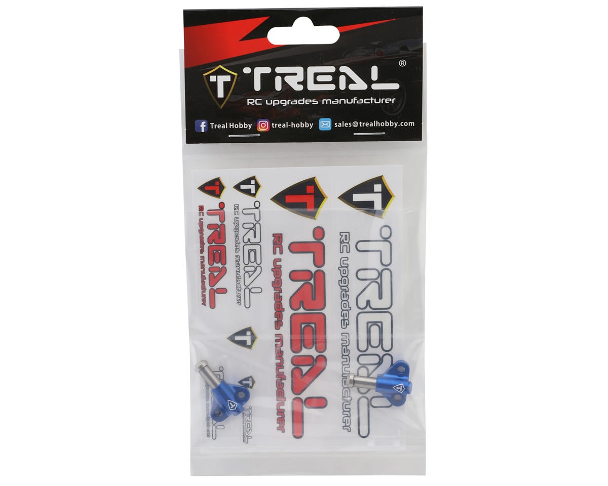 Treal Hobby H10 Optic Aluminum Functional Bump Stops (Blue) (2)