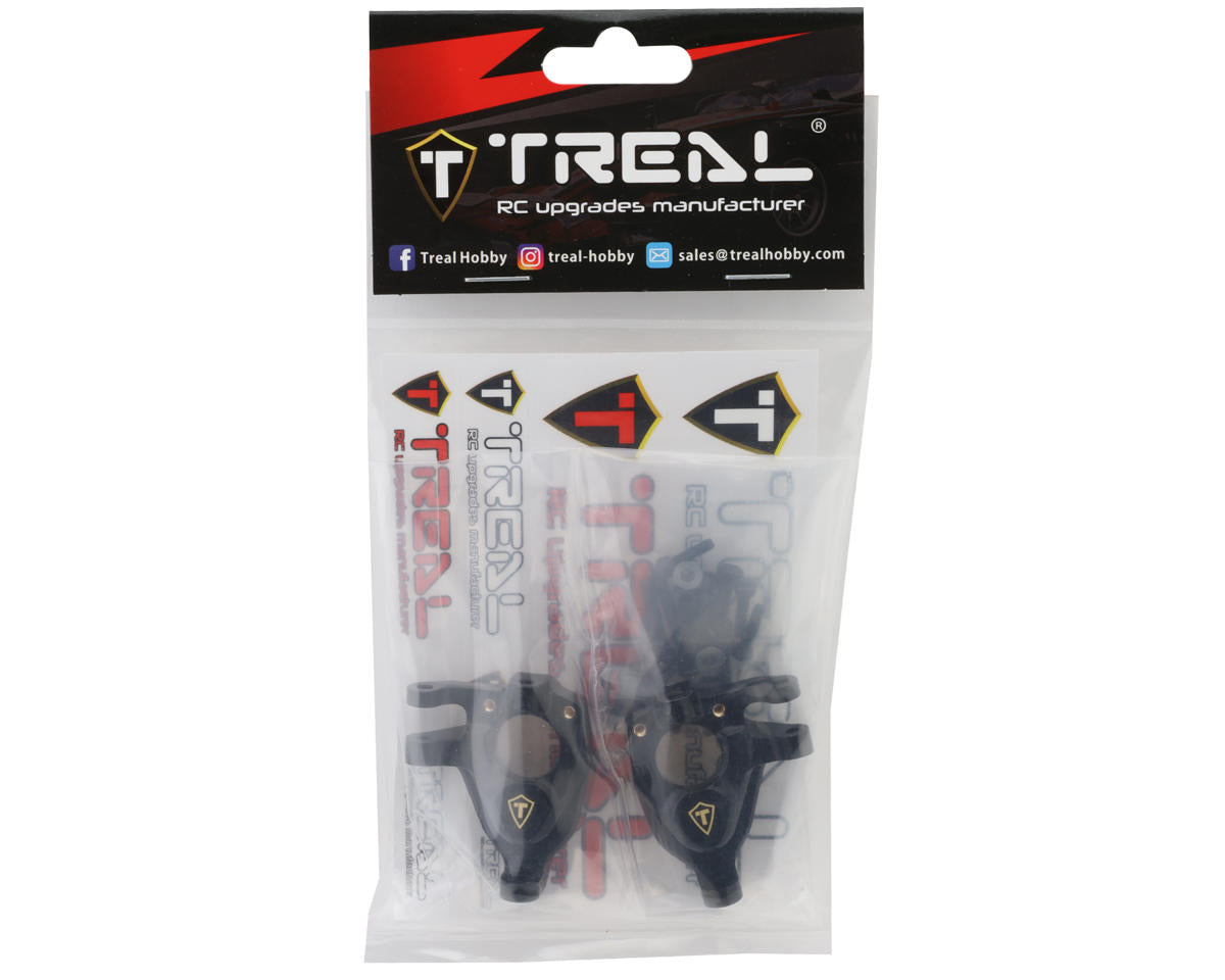 Treal Hobby Vanquish VRD/VS4-10 Brass Steering Knuckles (49.15g ea) (Black) (2)