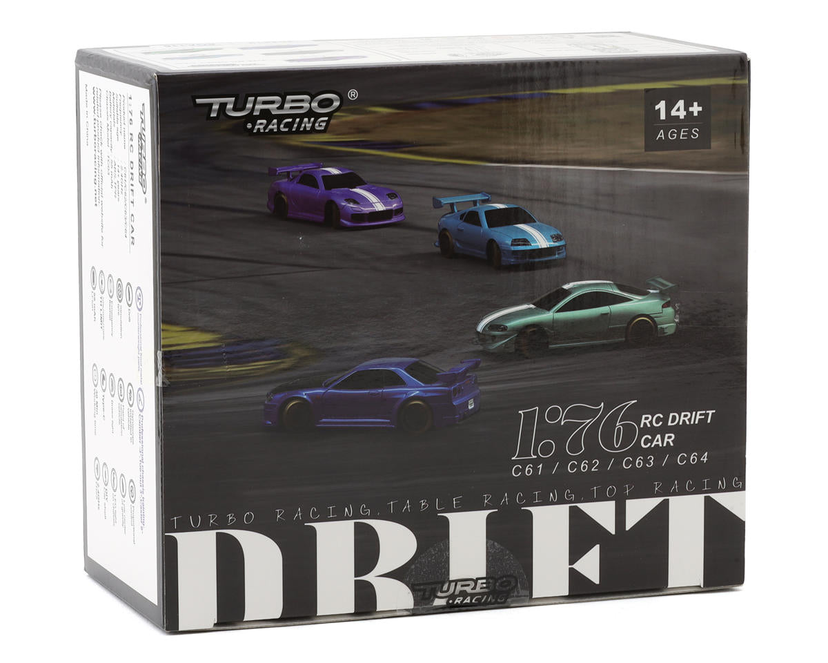 Turbo Racing C63 1/76 RTR Electric 2WD Micro RC Drift Car (Blue)