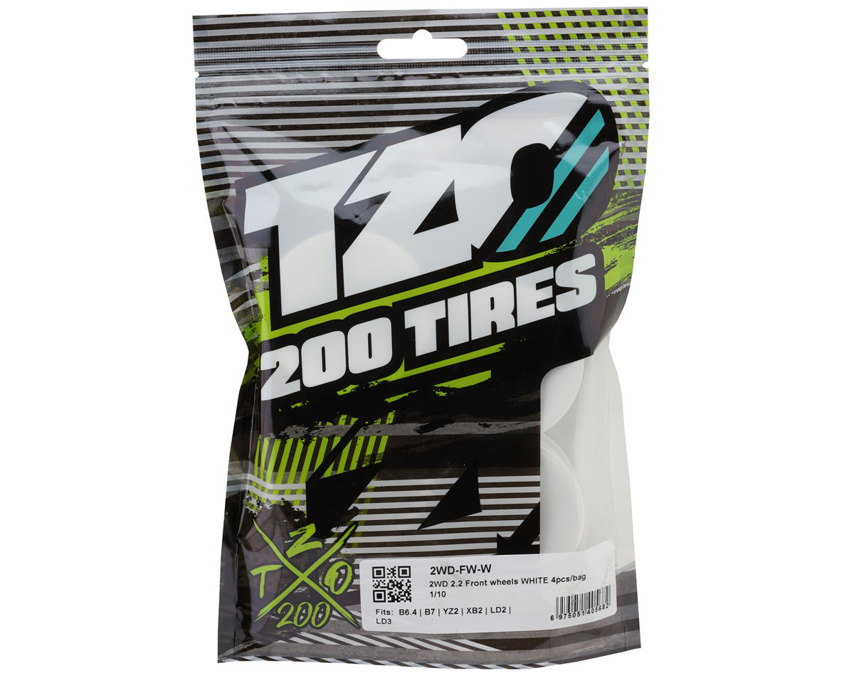 TZO Tires 2WD 2.2" Front 1/10 Buggy Wheels (White) (4)
