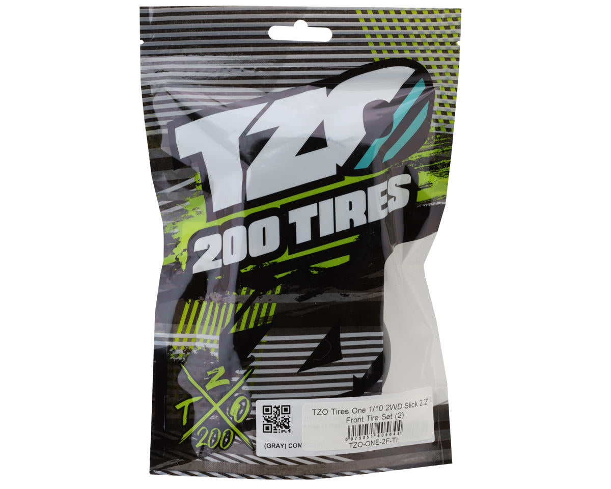 TZO Tires One 2.2" 2WD Front 1/10 Slick Buggy Tire (2) (Gray)