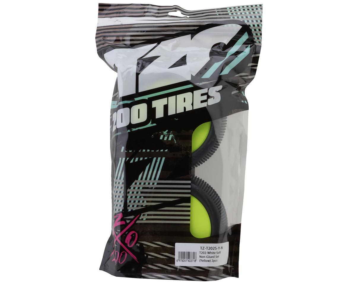 TZO Tires 202 1/8 Truggy Non-Glued Tire Set (Yellow) (2) (Soft)