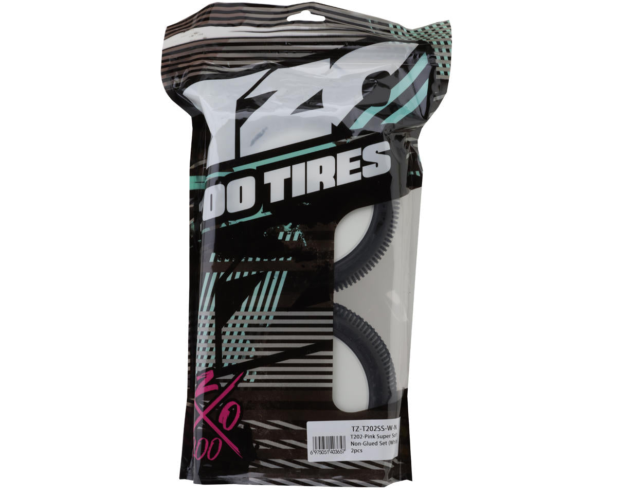 TZO Tires 202 1/8 Truggy Non-Glued Tire Set (White) (2) (Super Soft)