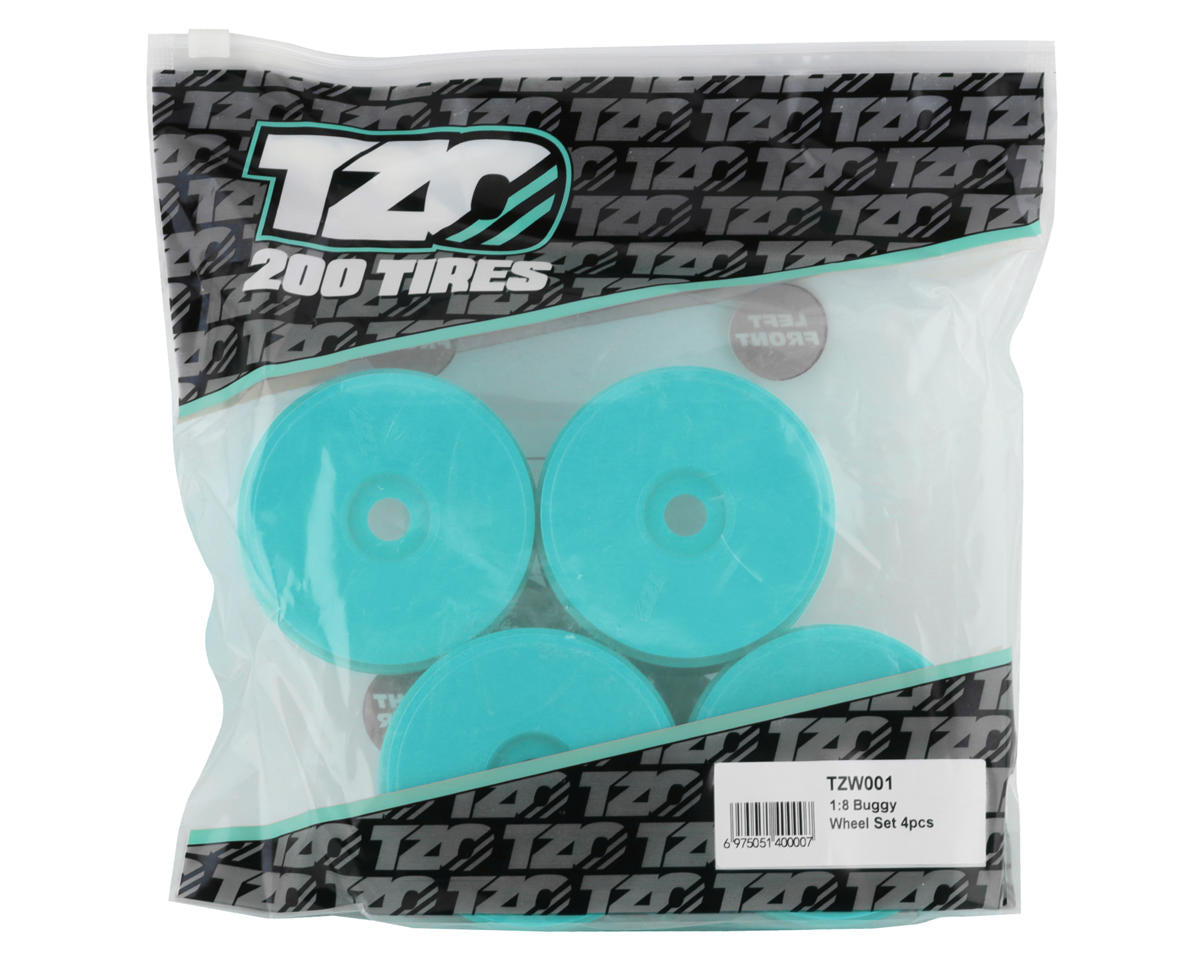TZO Tires 1/8 Buggy Wheel Set (Turquoise) (4) (83.5mm) w/17mm Hex