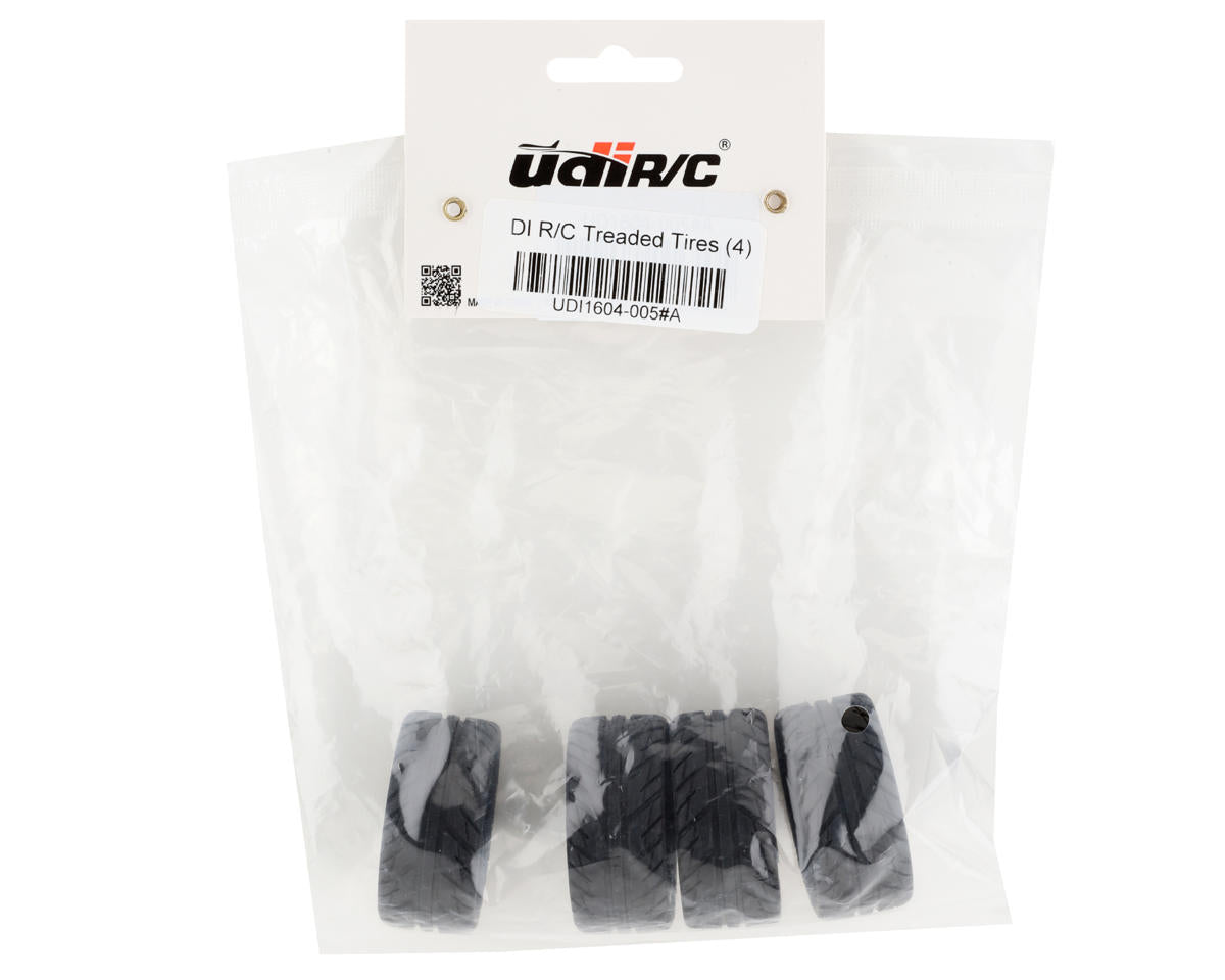 UDI RC 1/16 Pre-Mounted Treaded Tires (4) (Amphicyon/Hatchback)