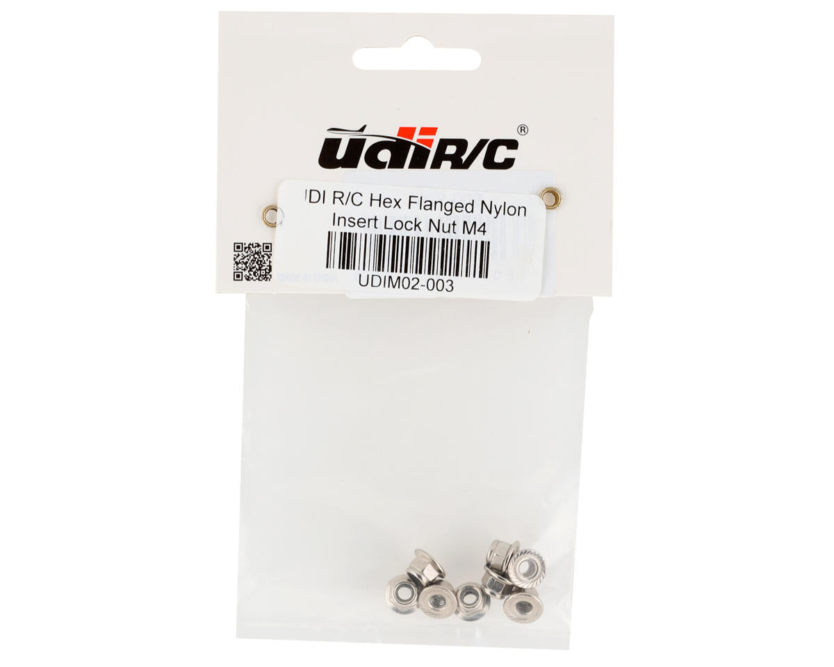 UDI RC 4mm Flanged Nylon Insert Locknut (8)