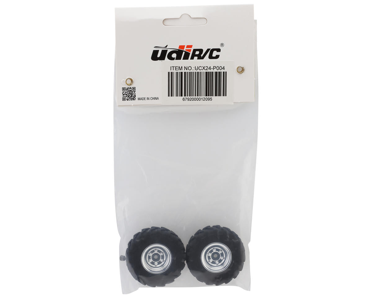 UDI RC UCX24 Micro Crawler Pre-Mounted Tires (2) (Chrome)