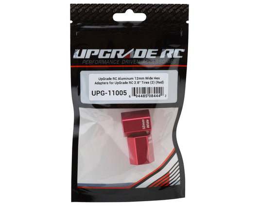 UpGrade RC Aluminum 12mm Hex Adapters for UpGrade RC 2.8" Wheels (Red) (2)