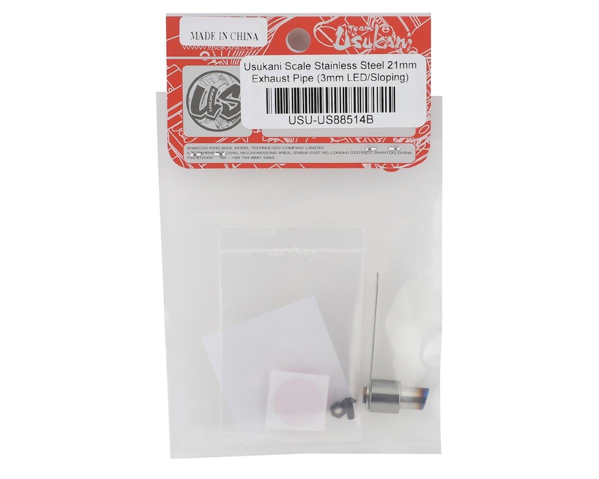 Usukani 21mm Stainless Steel Scale Exhaust Pipe (3mm LED/Sloping)