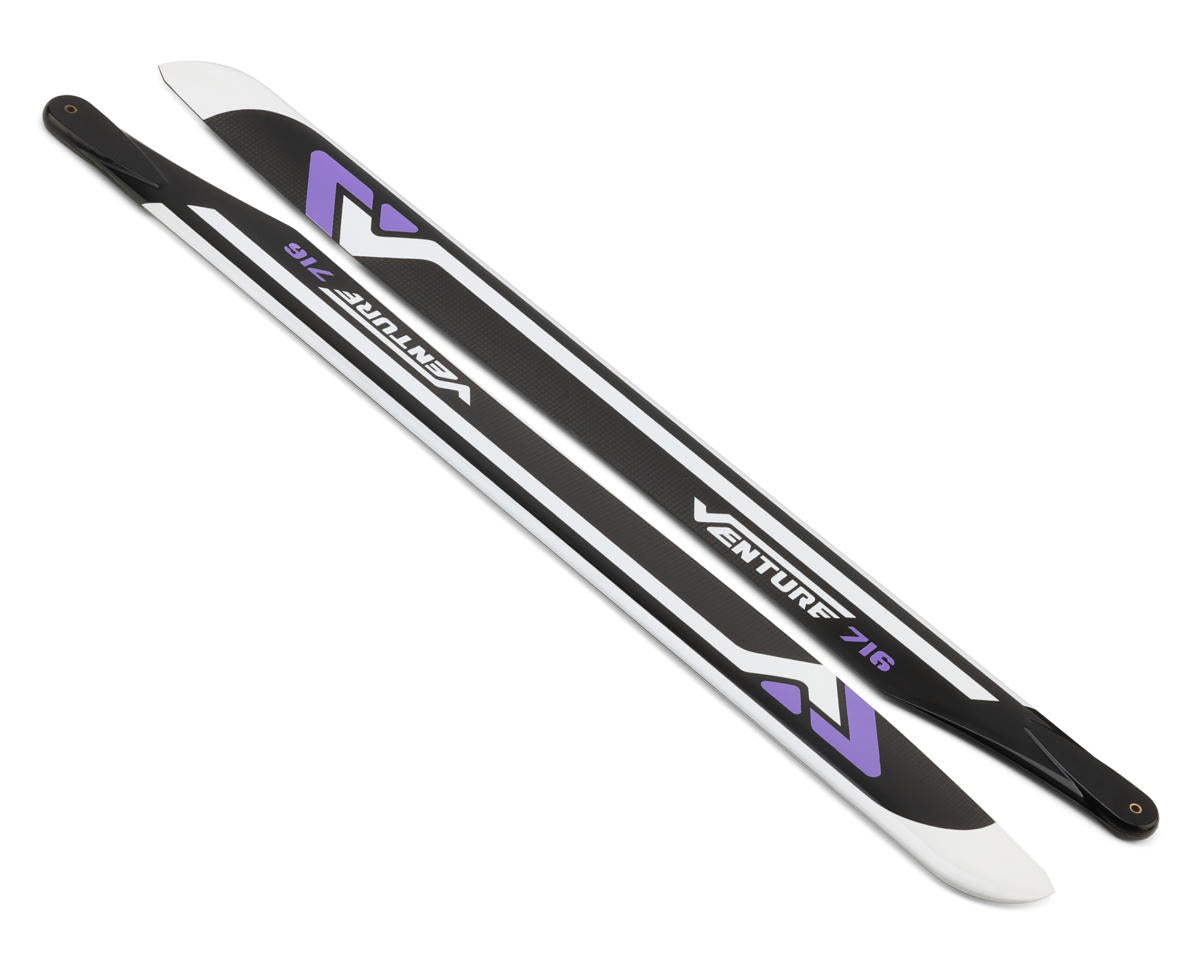 Venture Blades 716mm Premium Carbon Fiber Main Blades (Purple) (2)