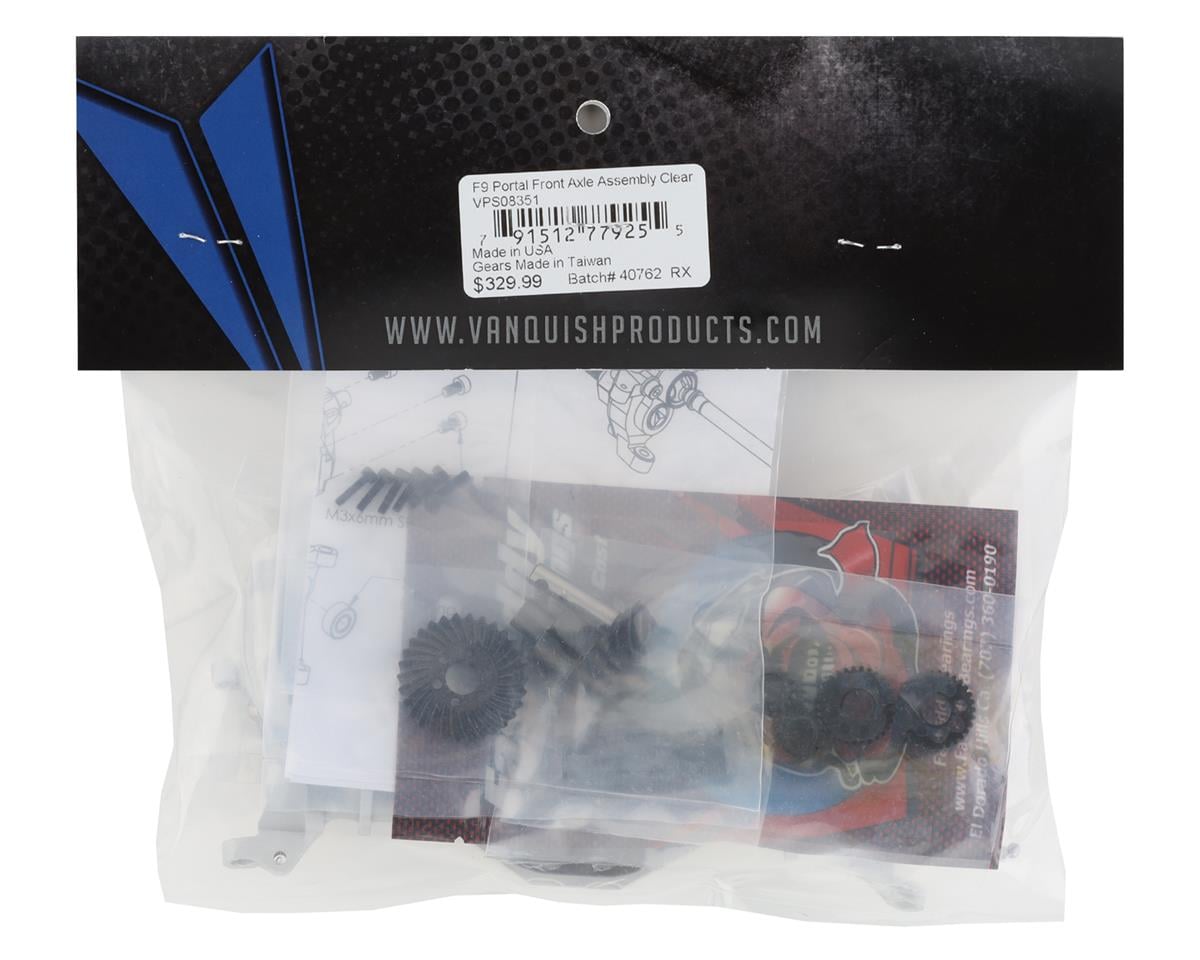 Vanquish Products Currie Portal F9 SCX10 II Front Axle Kit (Silver)