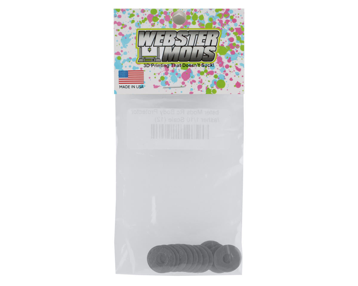 Webster Mods 1/10 Scale Protective Body Washers (12) (Grey)