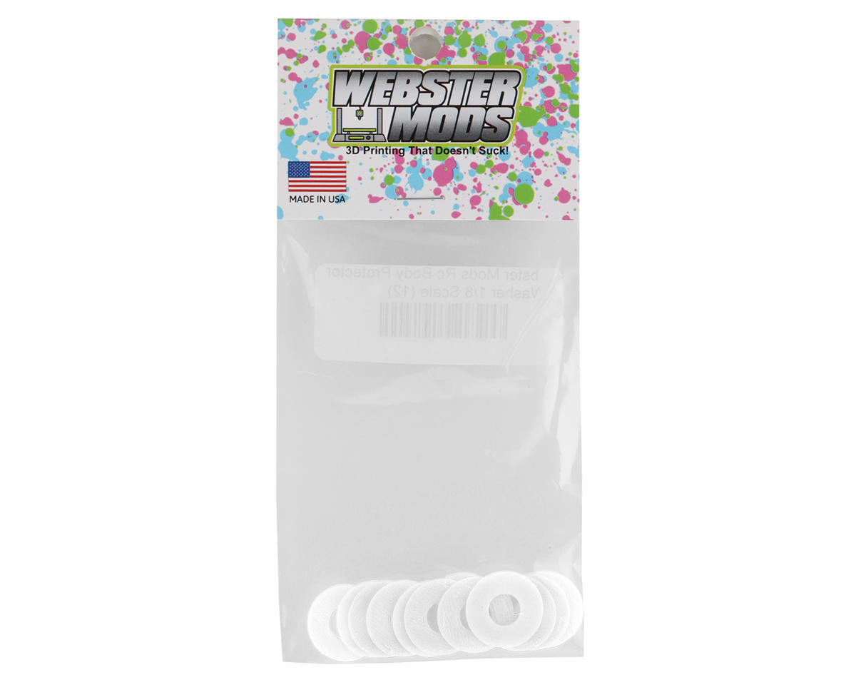 Webster Mods 1/8 Scale Protective Body Washers (12) (White)
