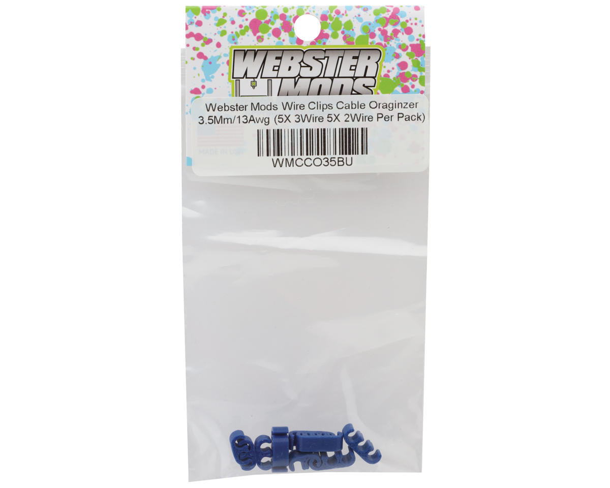 Webster Mods Wires & Cables Organizer Clips (Blue) (13AWG)