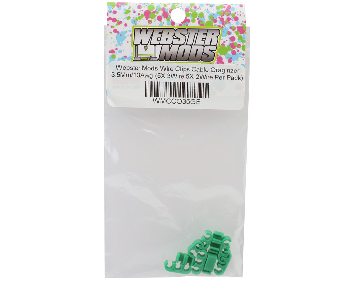 Webster Mods Wires & Cables Organizer Clips (Green) (13AWG)