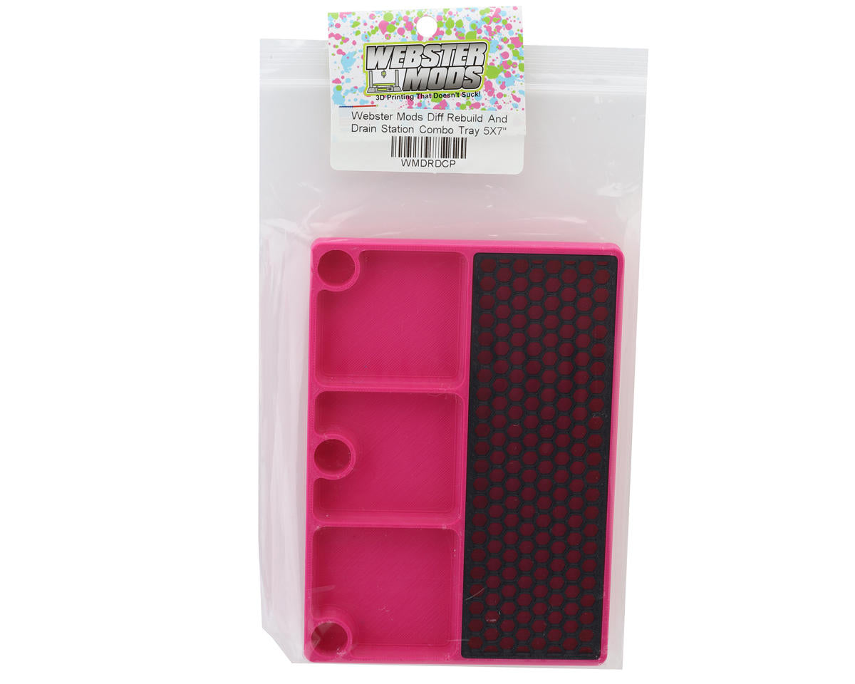 Webster Mods Differential Rebuild & Drain Tray (Pink) (178x127mm)