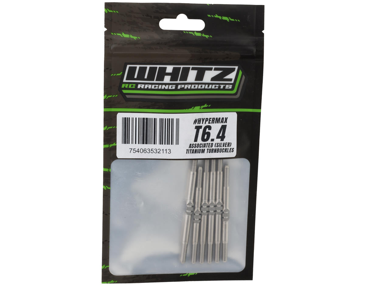 Whitz Racing Products HyperMax RC10T6.4 3.5mm Titanium Turnbuckles (Silver) (6)