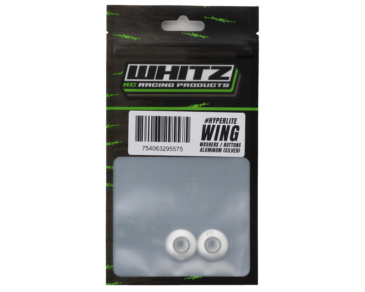 Whitz Racing Products CNC Aluminum Low Profile Wing Washers (Silver) (2)