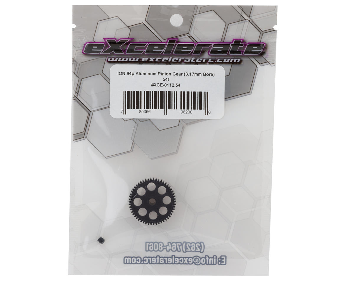 eXcelerate ION Aluminum 64p Pinion Gear (3.17mm Bore) (54T)