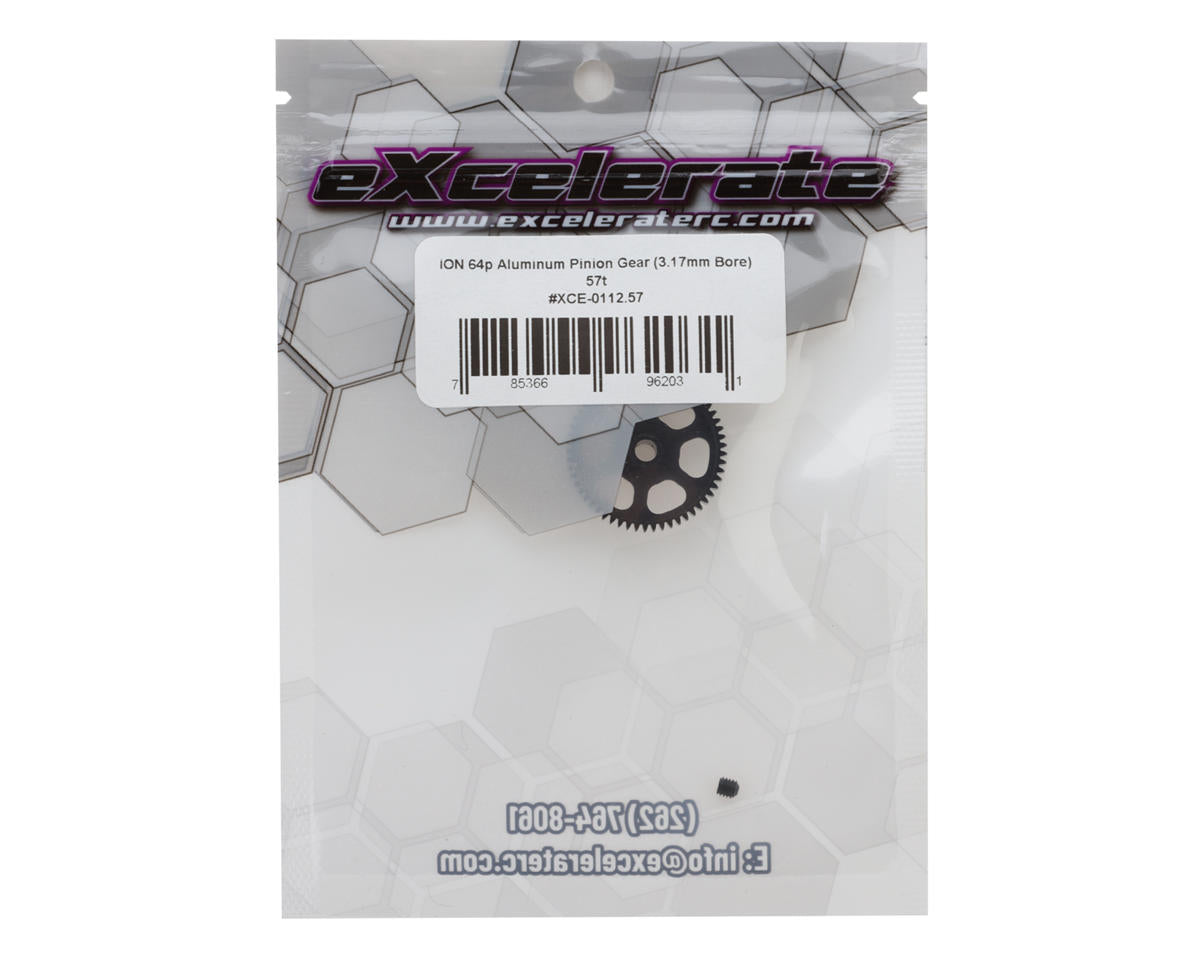 eXcelerate ION Aluminum 64p Pinion Gear (3.17mm Bore) (57T)