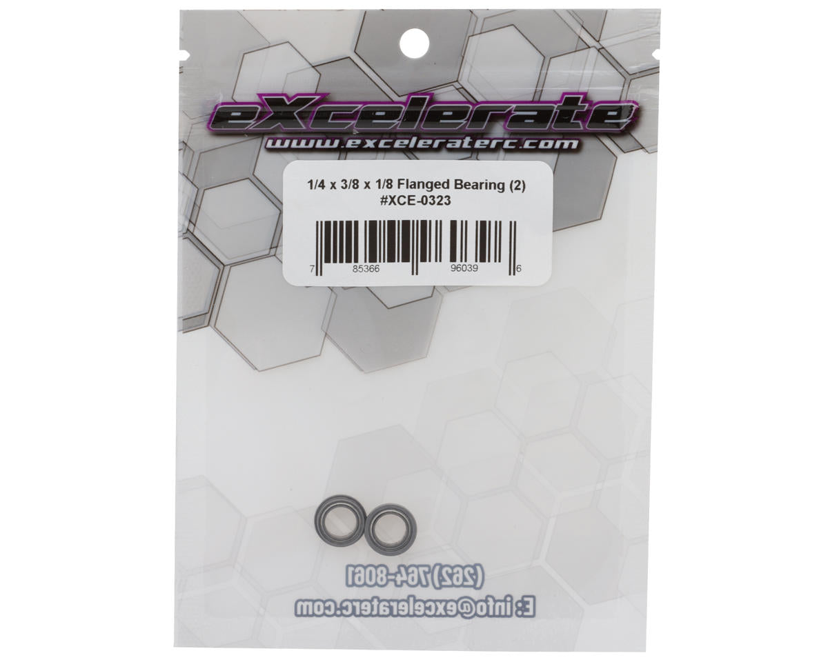 eXcelerate 1/4"x3/8"x1/8" Flanged Ball Bearings (2)