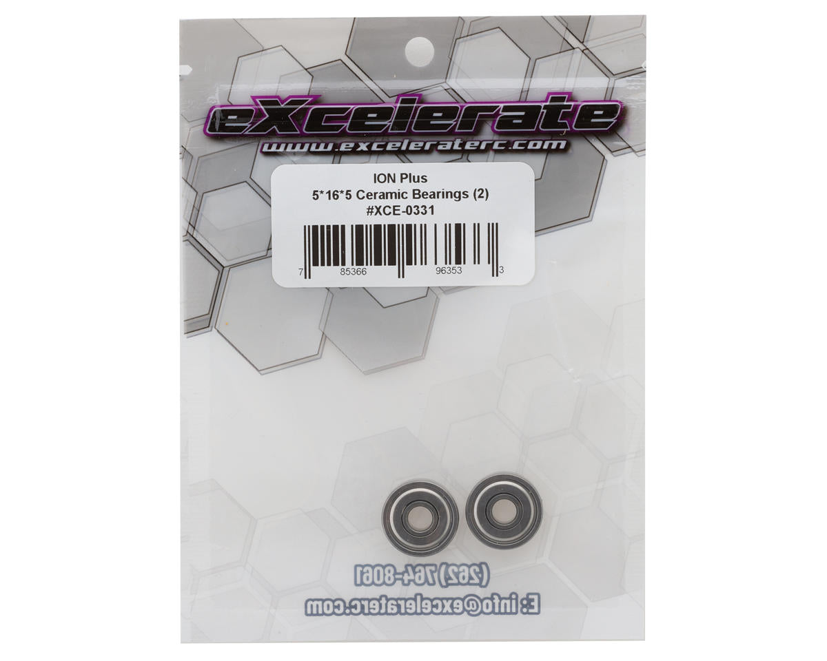 eXcelerate ION Plus 5x16x5mm Ceramic Ball Bearings (2)