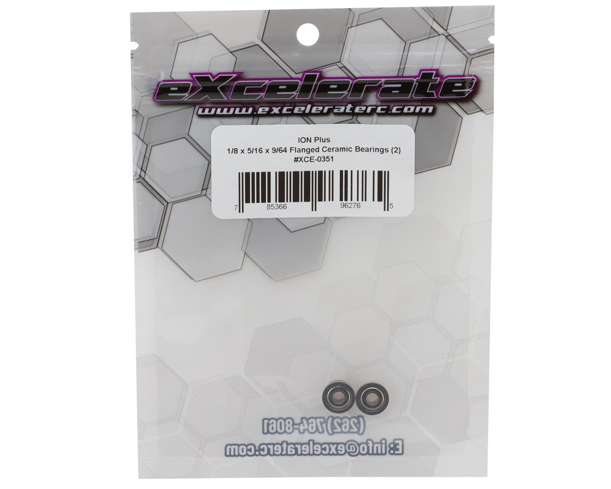 eXcelerate ION Plus 1/8x5/16x9/64 Flanged Ceramic Bearings (2)