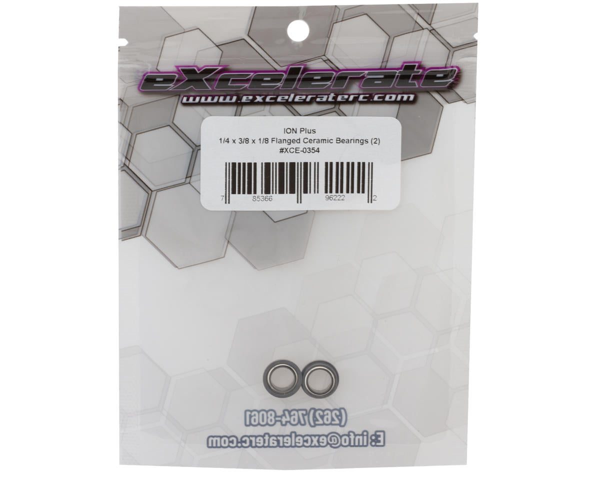 eXcelerate ION Plus 1/4x3/8x1/8" Flanged Ceramic Bearings (2)