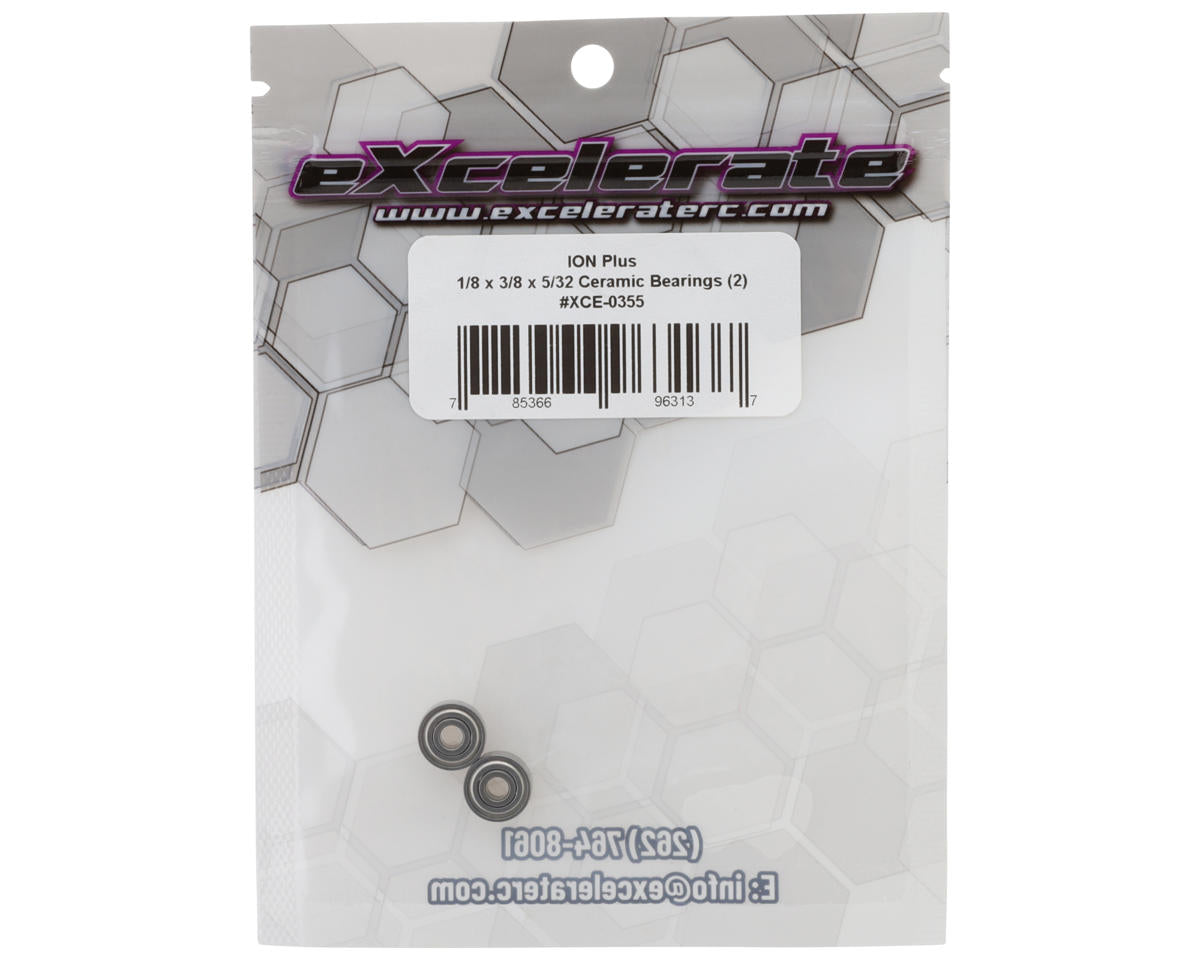 eXcelerate ION Plus 1/8"x3/8"x5/32" Ceramic Ball Bearings (2)