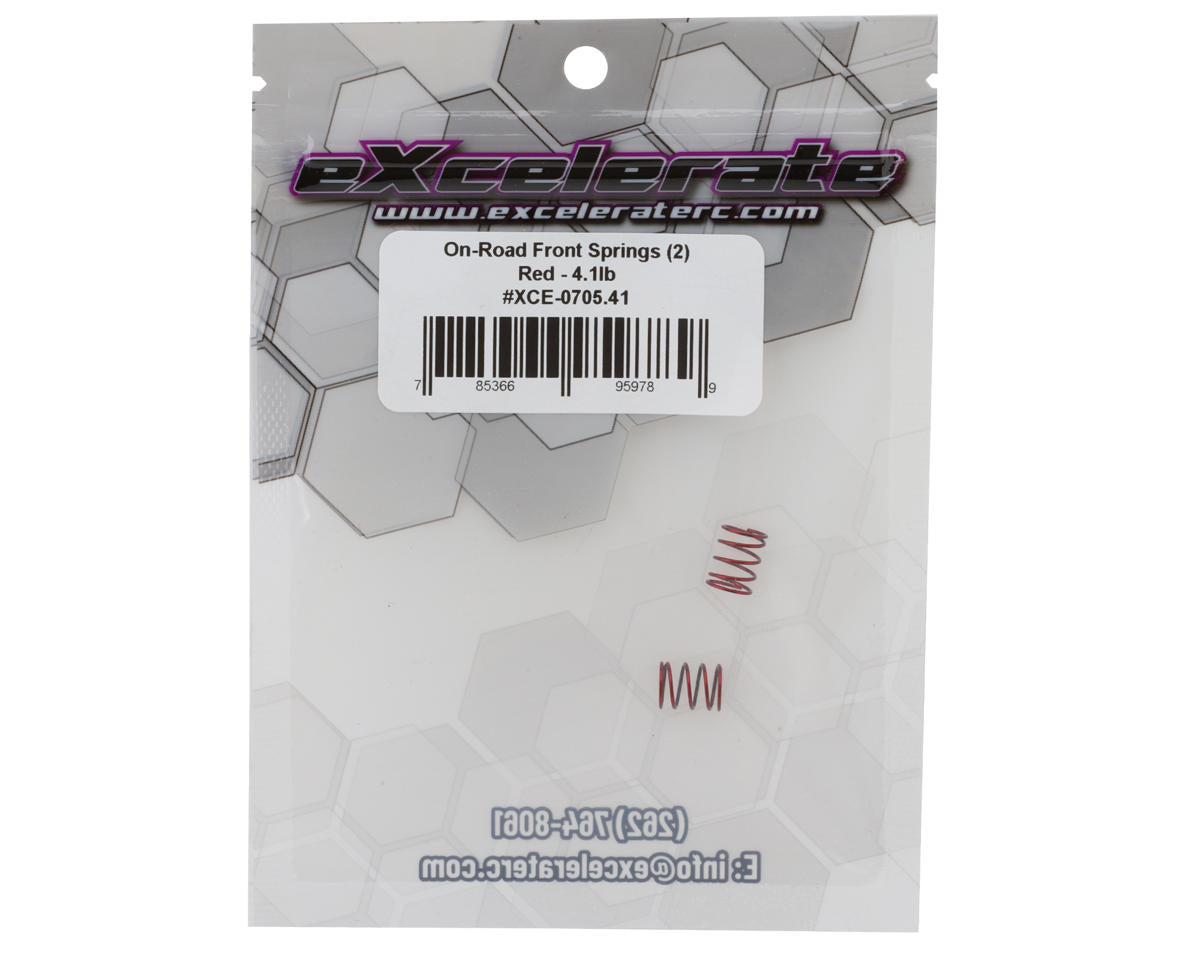 eXcelerate Prodigy On-Road Front Springs (2) (Red/4.1lbs)