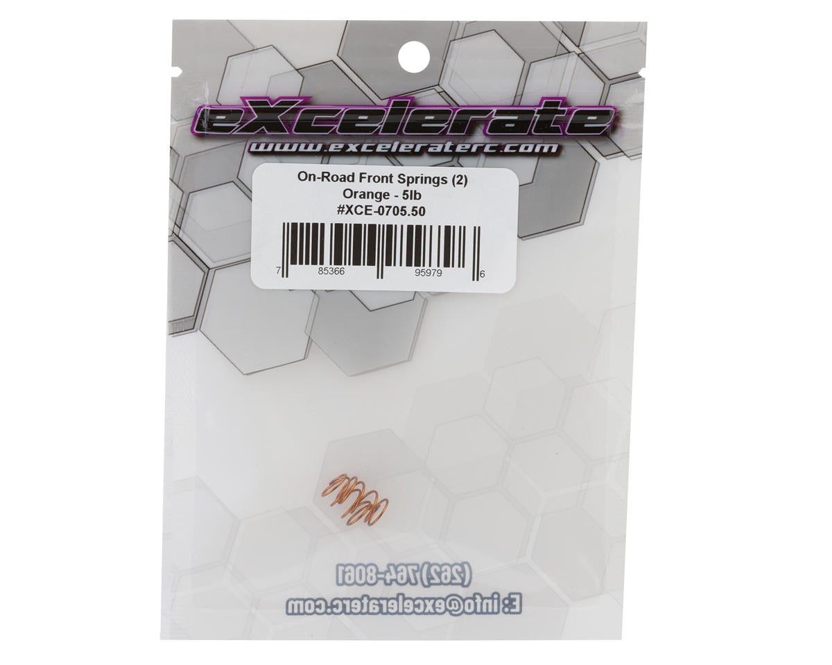 eXcelerate Prodigy On-Road Front Springs (2) (Orange/5.0lbs)