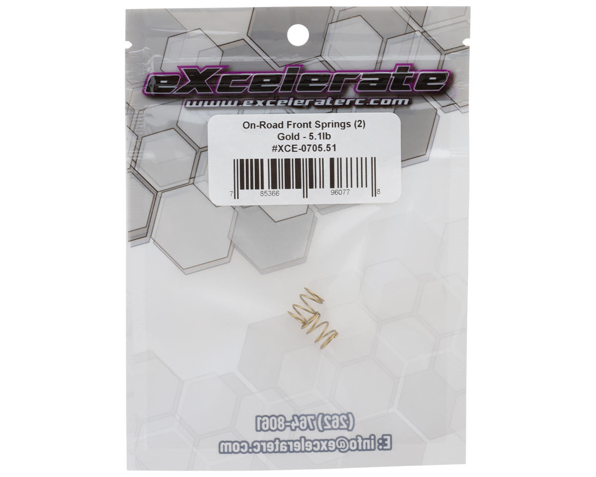 eXcelerate Prodigy On-Road Front Springs (2) (Gold//5.1lbs)