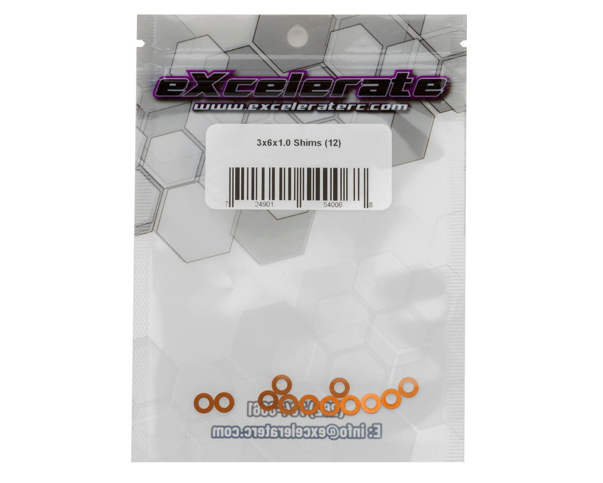 eXcelerate 3x6x1mm Aluminum Shims (Orange) (12)