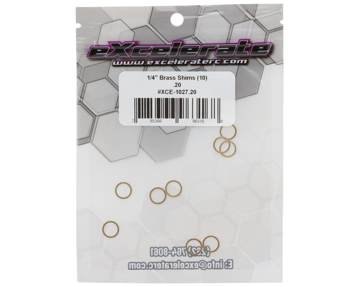 eXcelerate 1/4" Axle Brass Shims (10) (0.020")