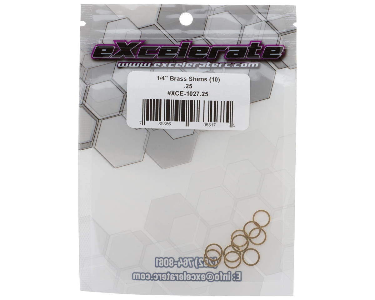 eXcelerate 1/4" Axle Brass Shims (10) (0.025")