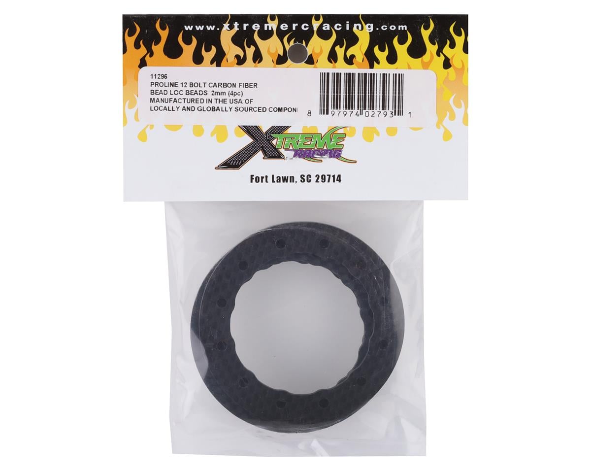 Xtreme Racing Proline 12 Bolt 2mm Carbon Fiber Bead Loc Beads (4)