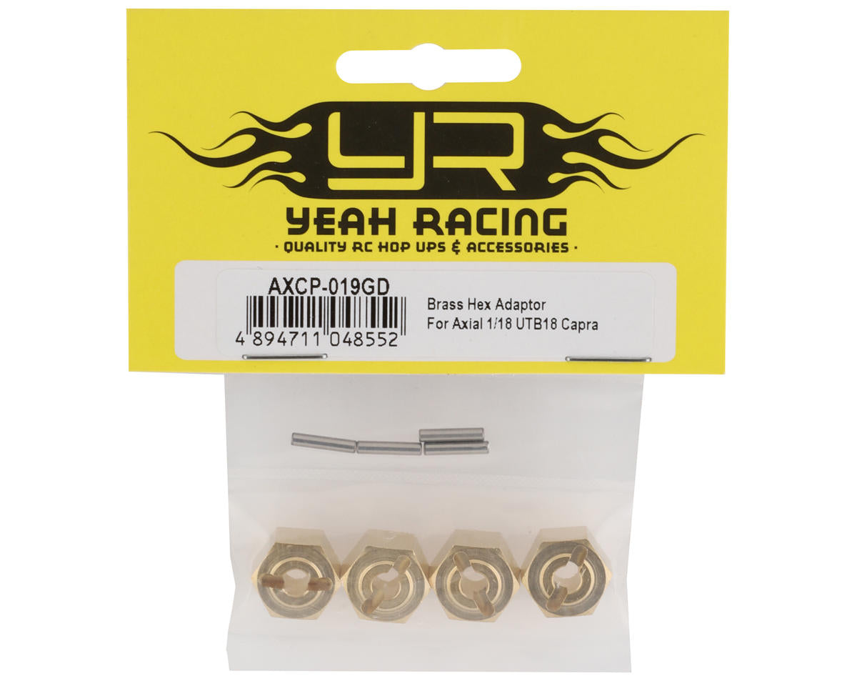 Yeah Racing UTB18 Capra Brass Hex Adapter (4) (6g)