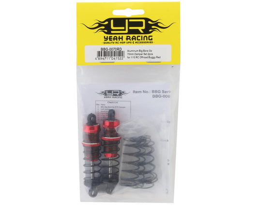 Yeah Racing Aluminum Go Big Bore Off-Road Shocks (Red) (2) (70mm)