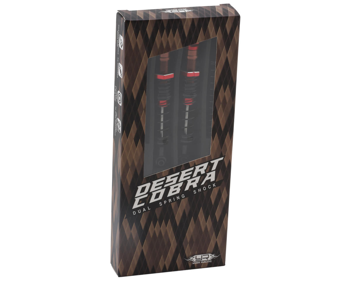 Yeah Racing Aluminum Desert Cobra Dual Spring Shocks (Red) (2) (90mm)